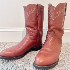 Lucchese Buffalo Leather Boots – Size 10.5 EE (Cognac)